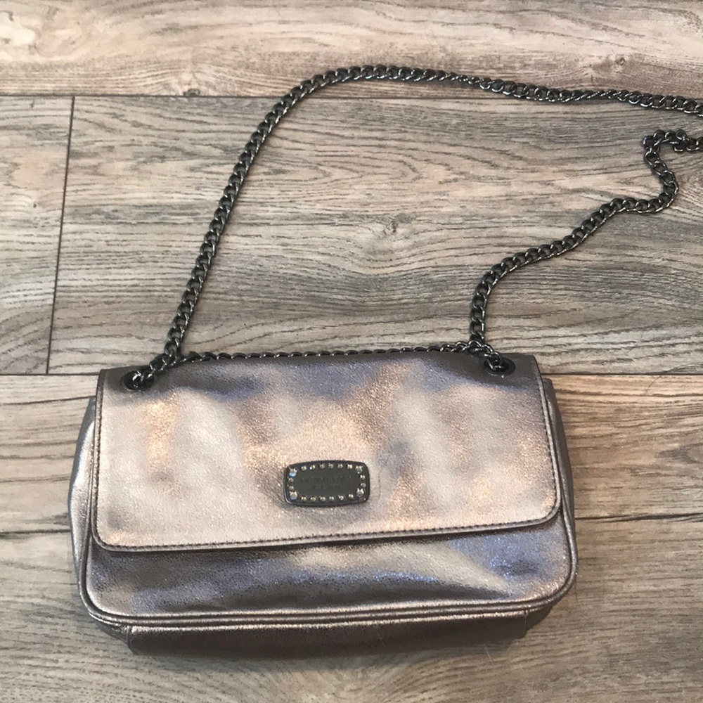 Michael Kors metallic pewter handbag
